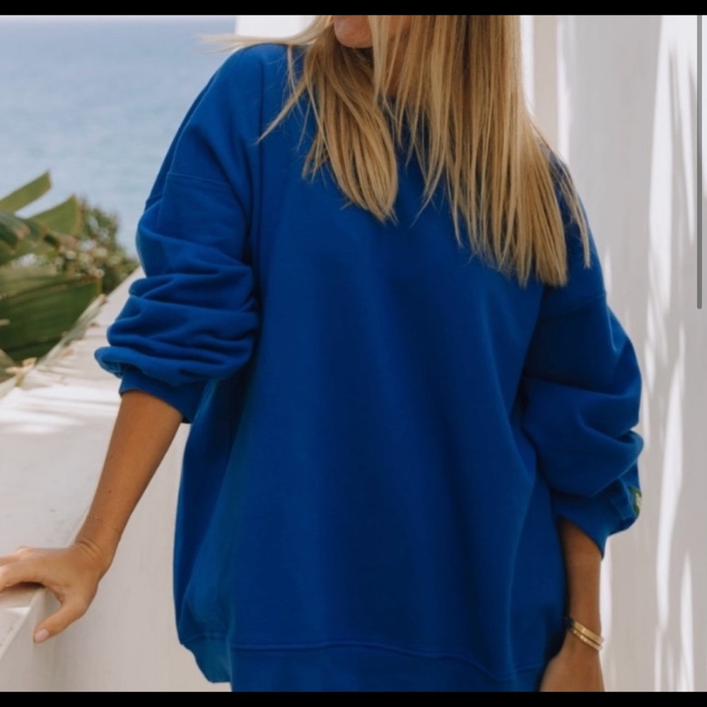Daily Drills- Unisex Oversized Cobalt Blue Crewneck